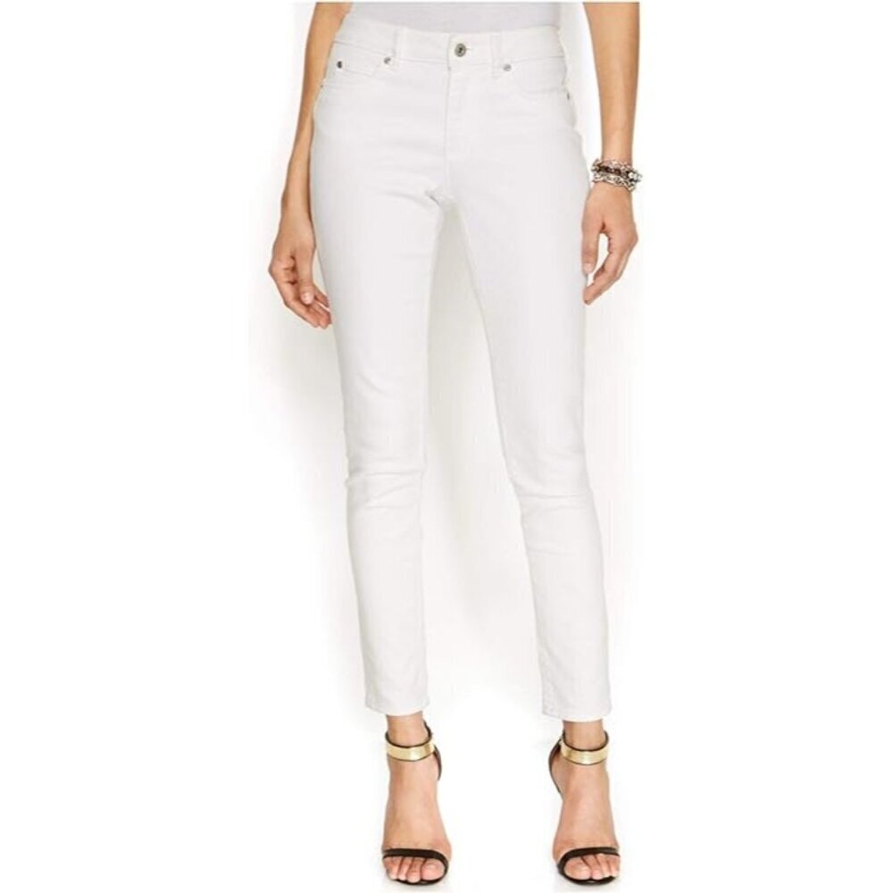Two by Vince Camuto Womens White Mid Rise Ankle Skinny Jeans Sz 32 New